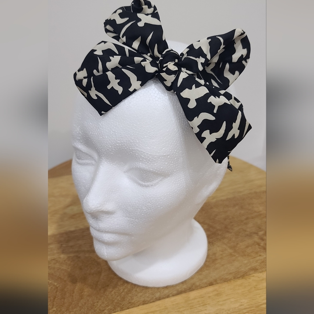 H&M headband with big bow dove print